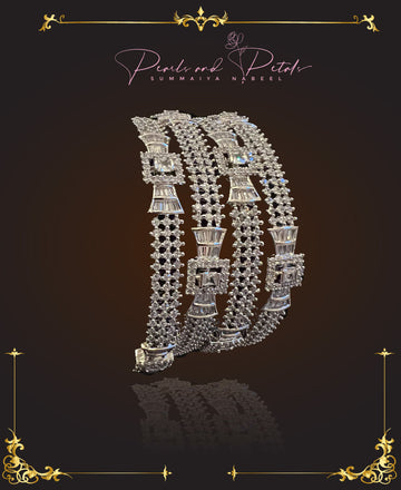 Beautiful set of silver studded bangles